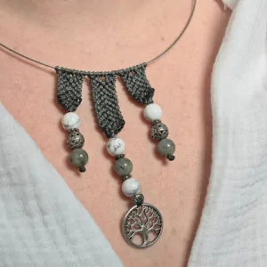 Ras de cou perle macramé – Bijou artisanal & talisman spirituel