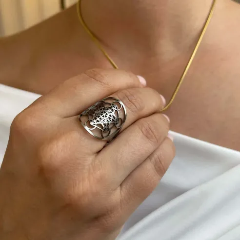 Bague Metatron 3 coloris – Symbole ésotérique ajustable