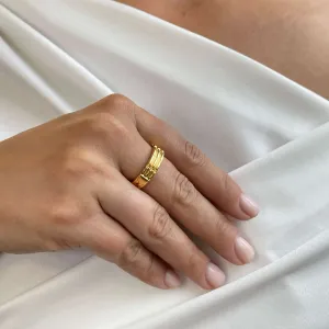 Bague Atlante Argent doré – Bijou spirituel en argent 925