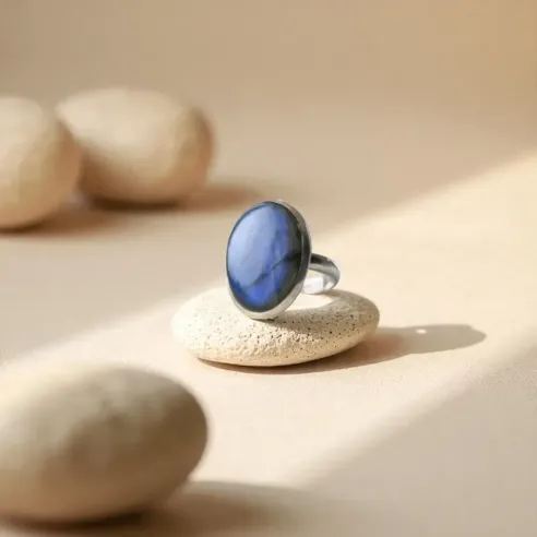 Bague Labradorite Aura Éclipse - Intuition et protection