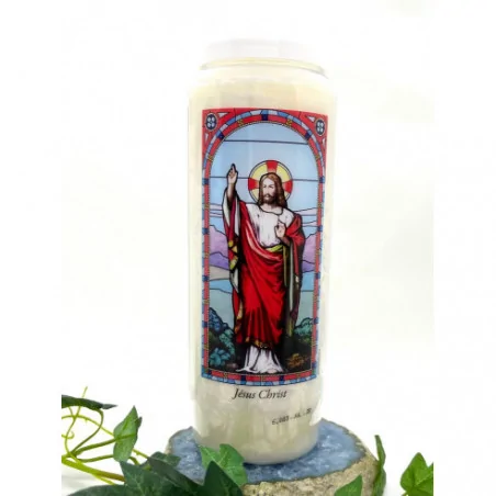 Neuvaine vitrail Jésus Christ – Bougie de prière 9 jours