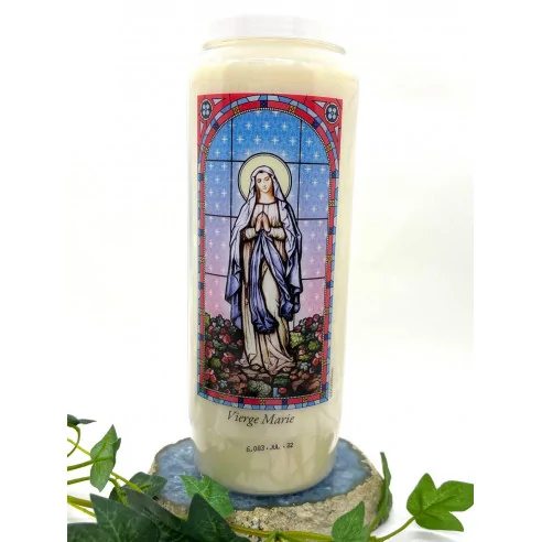 Neuvaine vitrail Vierge Marie – Bougie de prière 9 jours