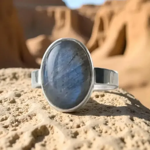Bague Labradorite Mystica - Intuition et protection sacrée