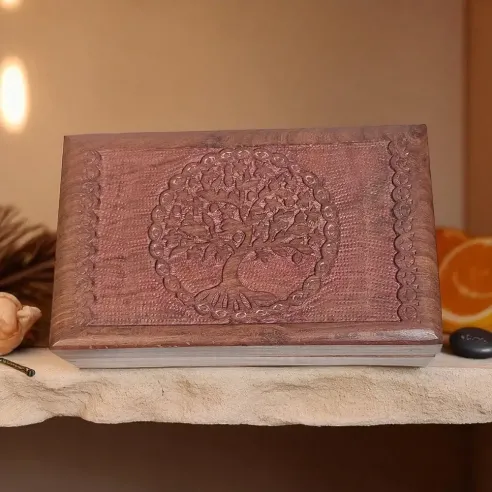 Boîte à Bijoux en Bois Arbre de Vie – Rangement sacré