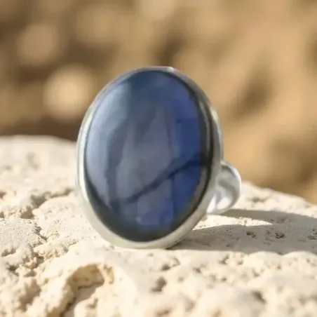 Bague Labradorite Aura Éclipse - Intuition et protection
