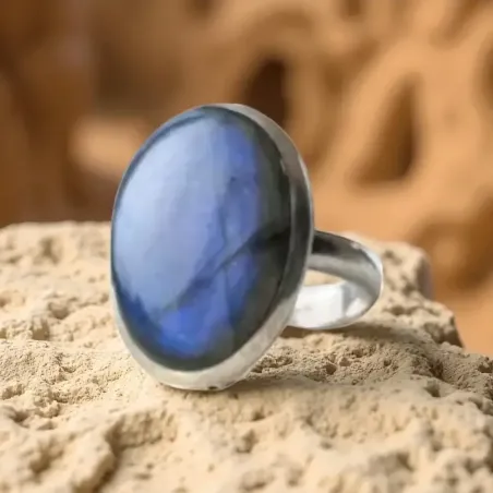 Bague Labradorite Aura Éclipse - Intuition et protection
