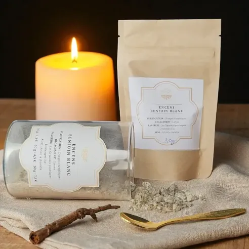 Encens en grains Benjoin Blanc – Purification et Apaisement