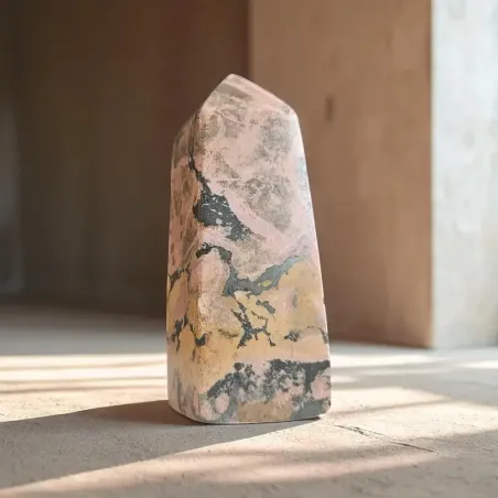 Obélisque en Rhodonite – Guérison émotionnelle Amour de soi