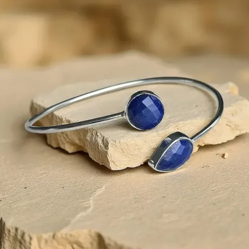 Jonc Lapis Lazuli et Argent – Sagesse & Expression Sacrée