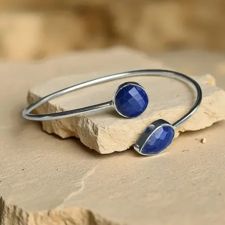 Jonc Lapis Lazuli et Argent – Sagesse & Expression Sacrée