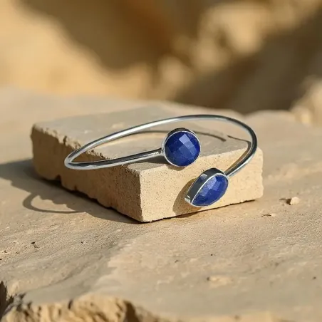 Jonc Lapis Lazuli et Argent – Sagesse & Expression Sacrée