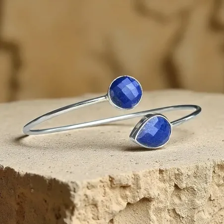 Jonc Lapis Lazuli et Argent – Sagesse & Expression Sacrée