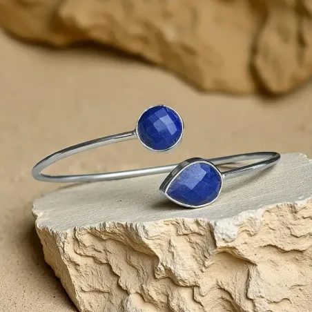 Jonc Lapis Lazuli et Argent – Sagesse & Expression Sacrée