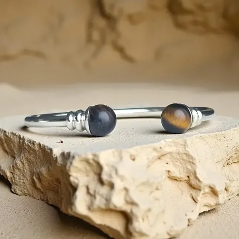 Jonc Acier Œil de Tigre – Bijou énergétique protecteur