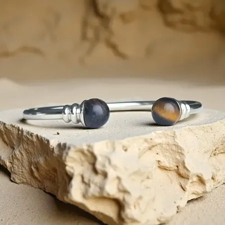 Jonc Acier Œil de Tigre – Bijou énergétique protecteur