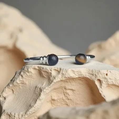 Jonc Acier Œil de Tigre – Bijou énergétique protecteur