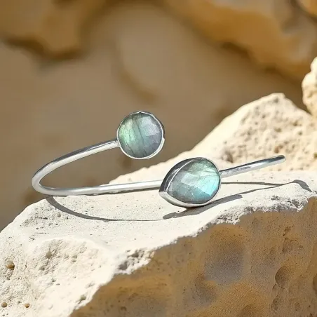 Jonc Argent et Labradorite – Protection & élégance