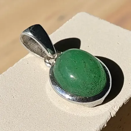 Pendentif en Jade oval Argent – Équilibre - sérénité du cœur