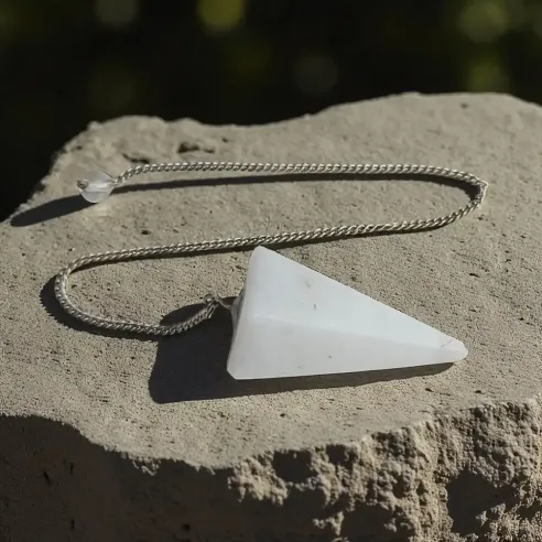 Pendule pierre de lune hexagonale – Intuition et féminin sacré