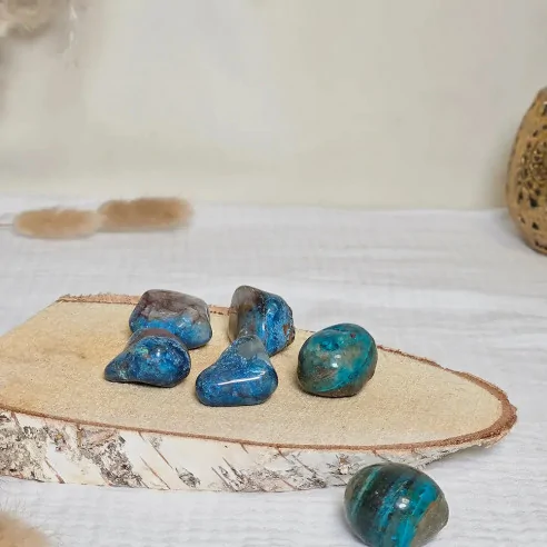Pierre roulée en Chrysocolle – Calme intérieur et sérénité