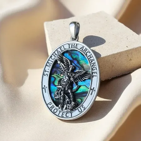 Médaille Saint Michel Abalone – Protection et lumière