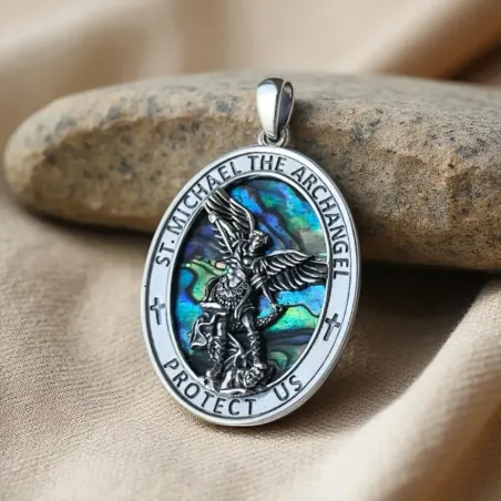 Médaille Saint Michel Abalone – Protection et lumière