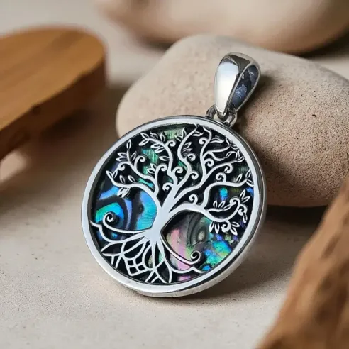 Médaille Arbre de Vie Abalone – Harmonie et enracinement
