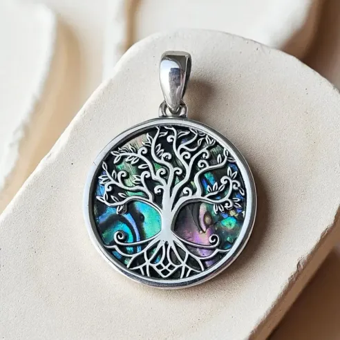 Médaille Arbre de Vie Abalone – Harmonie et enracinement