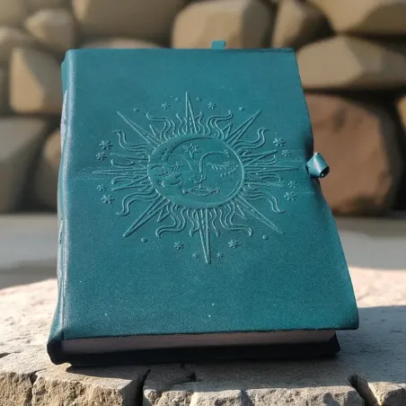 Grimoire Soleil embossé Bleu canard -carnet à personnaliser