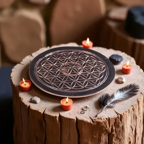 Porte-encens Fleur de Vie Cuivre - Harmonie & énergie sacrée