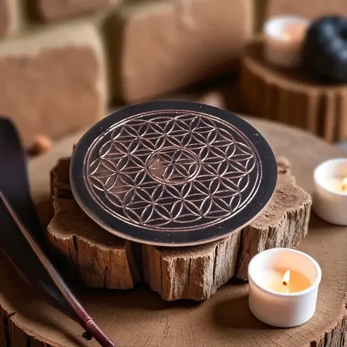 Porte-encens Fleur de Vie Cuivre - Harmonie & énergie sacrée