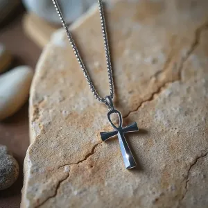 Croix Ankh acier inoxydable – Pendentif symbole de vie sacrée