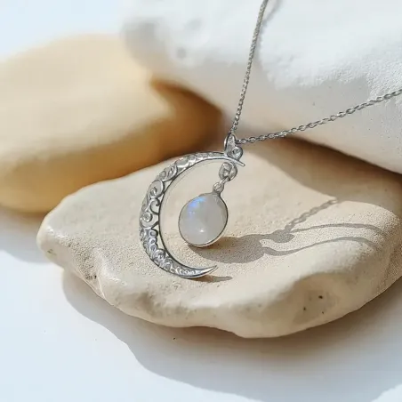 Collier Lune Pierre de Lune – Intuition et énergie féminine