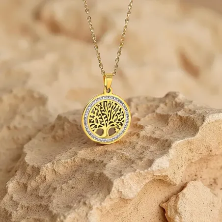 Collier Arbre de Vie strass – Éclat et enracinement sacré