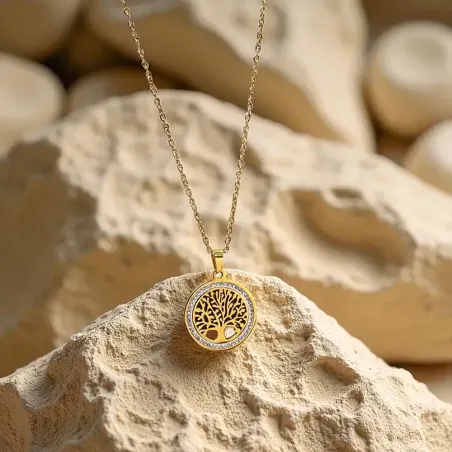 Collier Arbre de Vie strass – Éclat et enracinement sacré