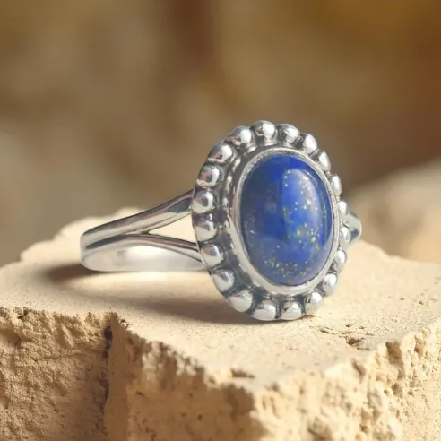 Bague Lapis Lazuli Lior – Argent fine et raffinée