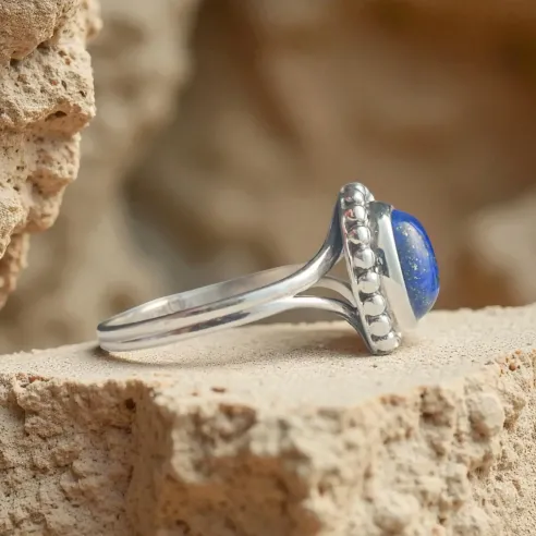 Bague Lapis Lazuli Lior – Argent fine et raffinée