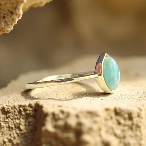 Bague Amazonite Argent Marquise – Expession émotionnelle