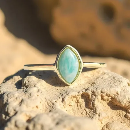 Bague Amazonite Argent Marquise – Expession émotionnelle