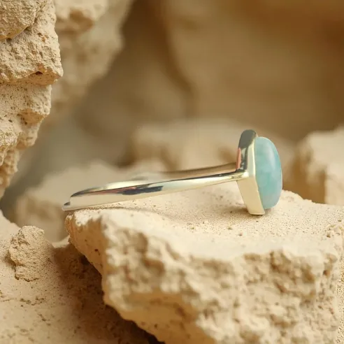 Bague Amazonite Argent Marquise – Expession émotionnelle