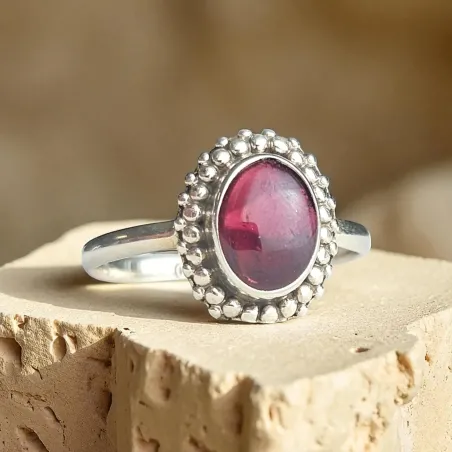 Bague Amandine Grenat - Vitalité et puissance du cœur