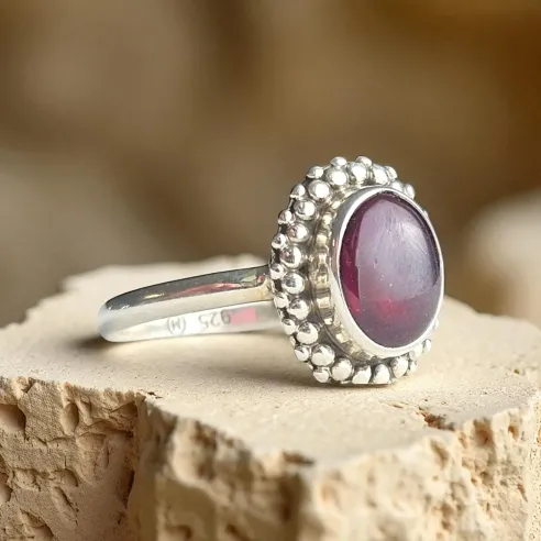 Bague Amandine Grenat - Vitalité et puissance du cœur