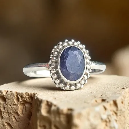 Bague Amandine Saphir Argent - Sagesse et clarté intérieure