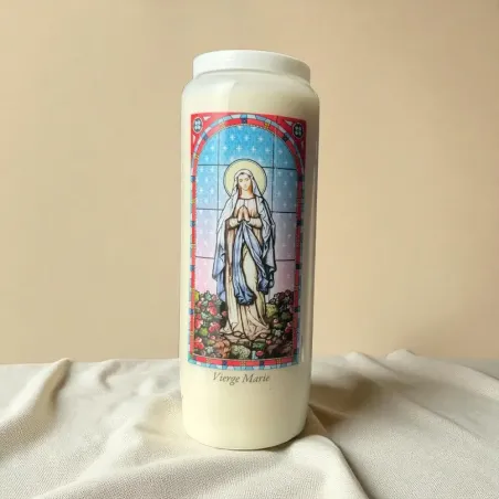 Neuvaine vitrail Vierge Marie – Bougie de prière 9 jours