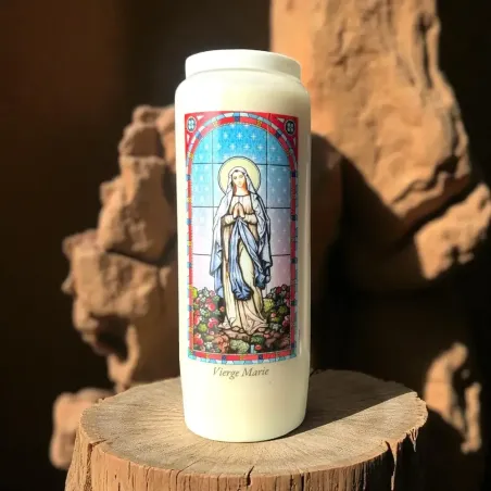 Neuvaine vitrail Vierge Marie – Bougie de prière 9 jours