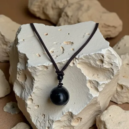 Collier boule d'Obsidienne – Protection et ancrage quotidien