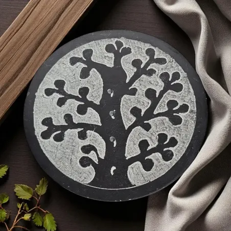 Porte-encens en Saponite – Arbre de Vie – Pierre naturelle
