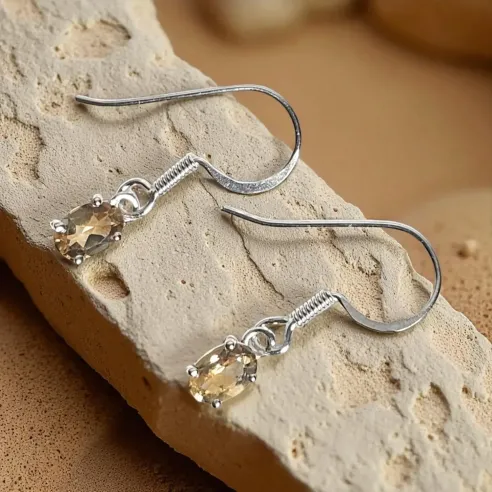 Boucles d’oreilles citrine argent – Rayonnement et confiance