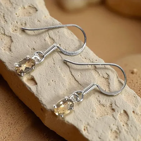 Boucles d’oreilles citrine argent – Rayonnement et confiance