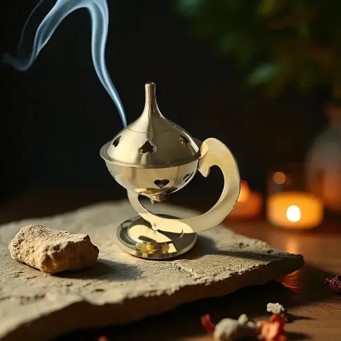 Brûle-encens Lampe Aladin – Encensoir oriental en métal